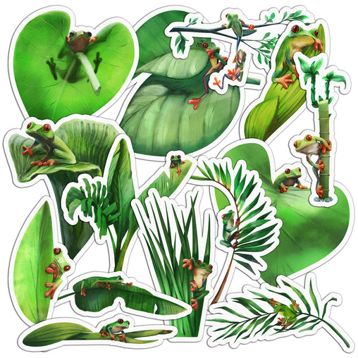 Lex Altern 14 PCS Sticker Pack for Laptop Green Frog