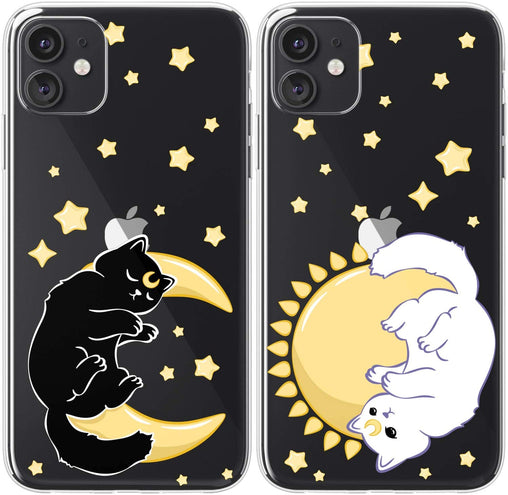 Lex Altern TPU Silicone Couple Case Cats Moon & Sun