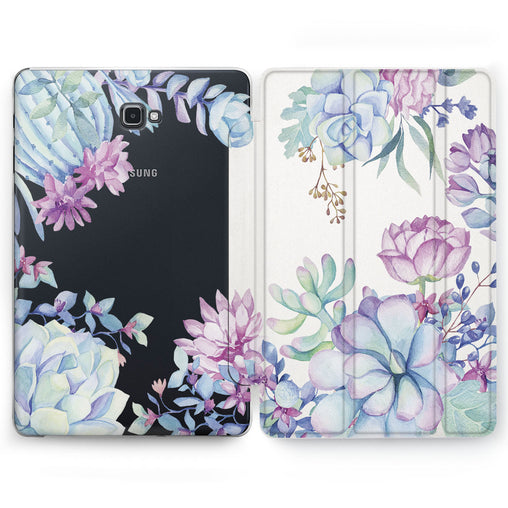 Lex Altern Blue Succulent Case for your Samsung Galaxy tablet.