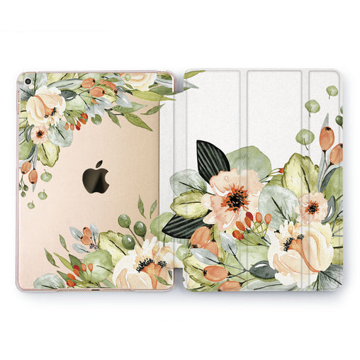 Lex Altern Beige Flowers Case for your Apple tablet.