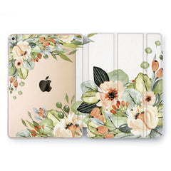 Lex Altern Beige Flowers Case for your Apple tablet.