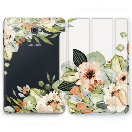 Lex Altern Beige Flowers Case for your Samsung Galaxy tablet.