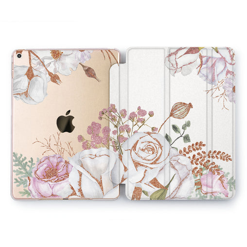 Lex Altern Gold Roses Case for your Apple tablet.