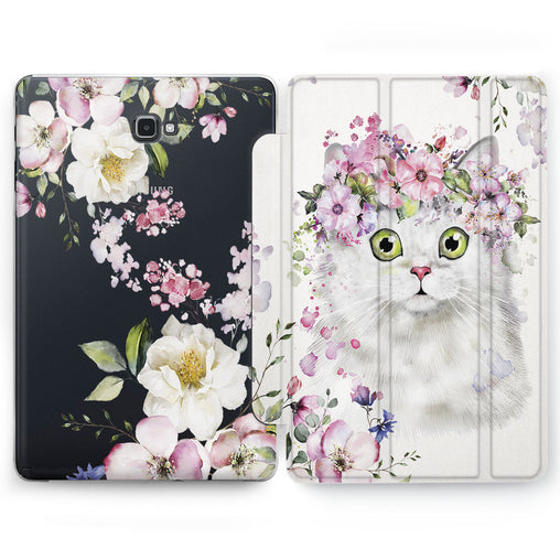 Lex Altern Flower Cat Case for your Samsung Galaxy tablet.