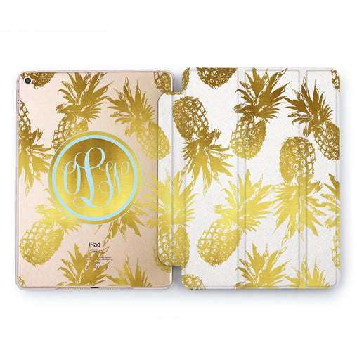 Lex Altern Gold Pineapple Case for your Apple tablet.