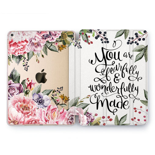 Lex Altern Peonies Book Case for your Apple tablet.