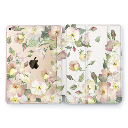 Lex Altern Peach Flowers Case for your Apple tablet.