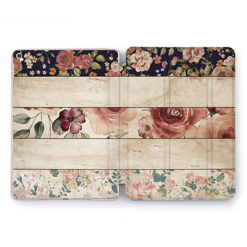 Lex Altern Plank Flowers Case for your Apple tablet.