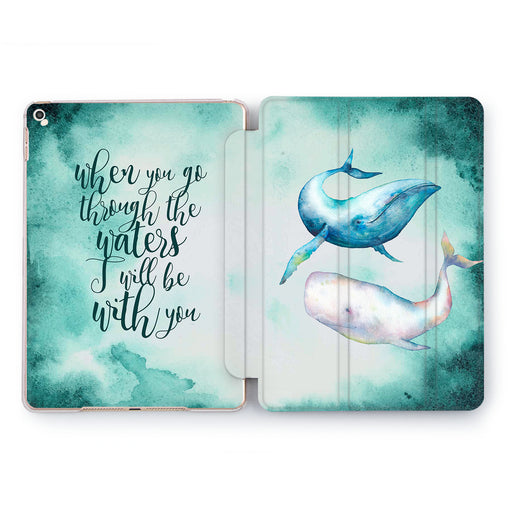 Lex Altern Watercolor Whale Case for your Apple tablet.
