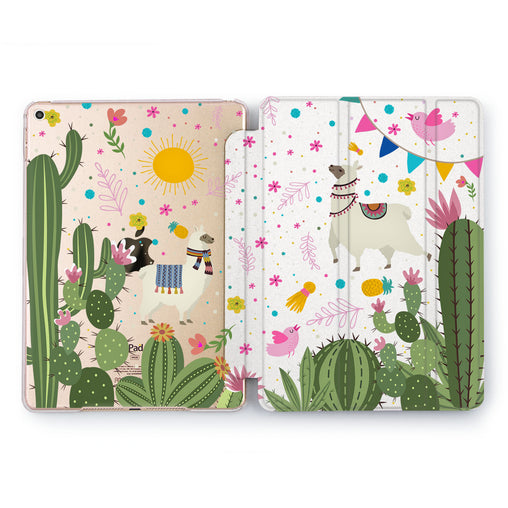 Lex Altern Lama in cactus Case for your Apple tablet.