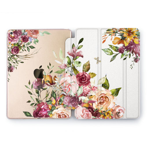 Lex Altern Rose Gold Peonies Case for your Apple tablet.