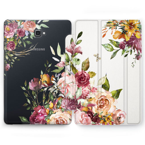 Lex Altern Rose Gold Peonies Case for your Samsung Galaxy tablet.