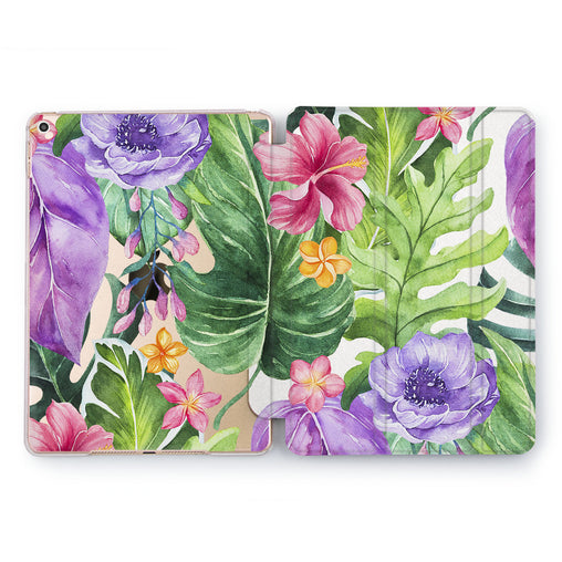 Lex Altern Purple Flowers Case for your Apple tablet.
