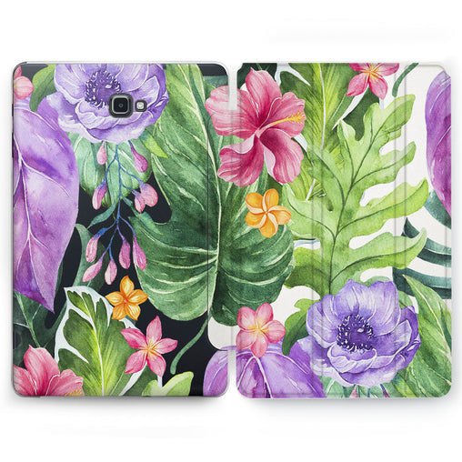 Lex Altern Purple Flowers Case for your Samsung Galaxy tablet.