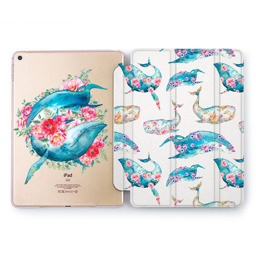 Lex Altern Floral Whales Case for your Apple tablet.
