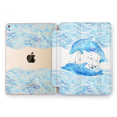 Lex Altern Dolphins Couple Case for your Apple tablet.