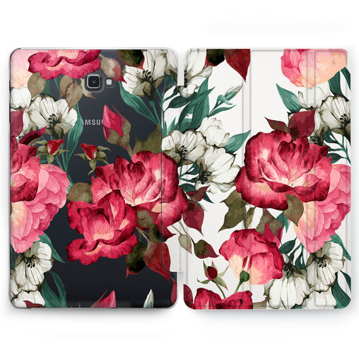 Lex Altern Red Peonies Case for your Samsung Galaxy tablet.