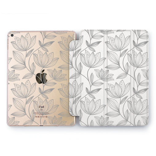 Lex Altern Gray lotus Case for your Apple tablet.