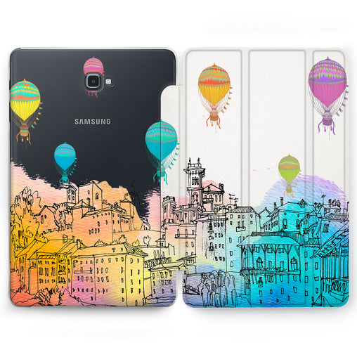 Lex Altern Balloon Over City Case for your Samsung Galaxy tablet.