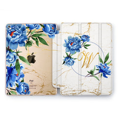 Lex Altern Blue Peonies Case for your Apple tablet.