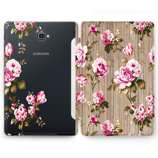 Lex Altern Wooden Peonies Case for your Samsung Galaxy tablet.