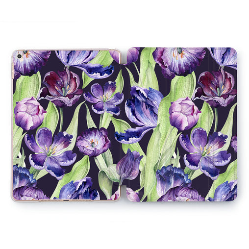 Lex Altern Purple Tulips Case for your Apple tablet.