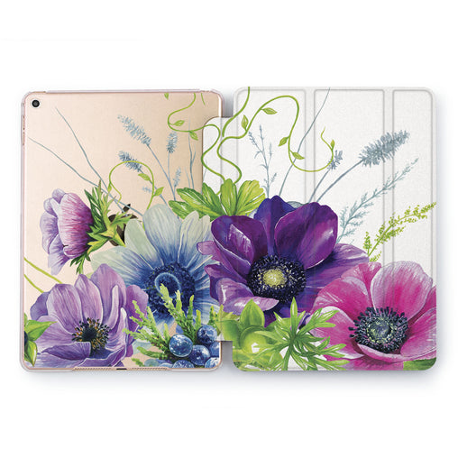 Lex Altern Purple Poppies Case for your Apple tablet.
