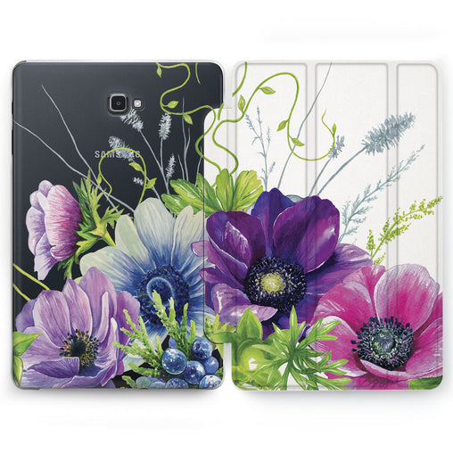 Lex Altern Purple Poppies Case for your Samsung Galaxy tablet.