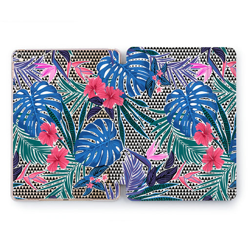 Lex Altern Monstera Triangles Case for your Apple tablet.