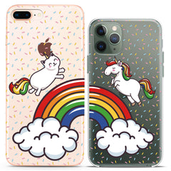 Lex Altern TPU Silicone Couple Case Rainbow Unicorns