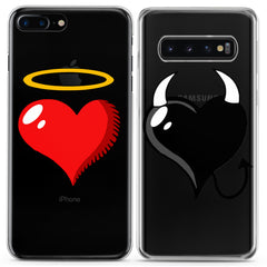 Lex Altern TPU Silicone Couple Case Red and Black Hearts