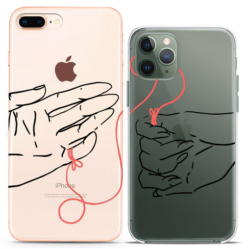 Lex Altern TPU Silicone Couple Case Red String Hands