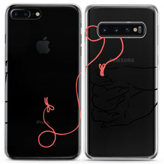Lex Altern TPU Silicone Couple Case Red String Hands