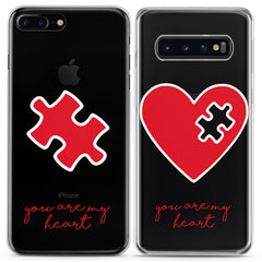 Lex Altern TPU Silicone Couple Case Heart Puzzle
