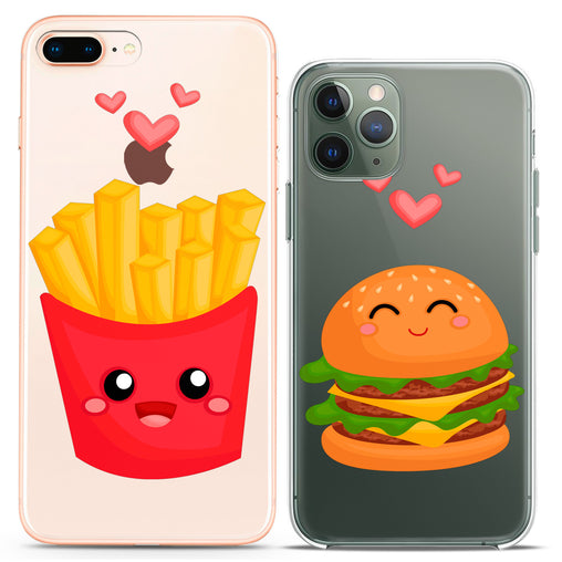 Lex Altern TPU Silicone Couple Case Burger and Fries