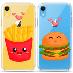 Lex Altern TPU Silicone Couple Case Burger and Fries