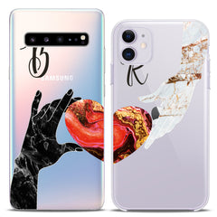 Lex Altern TPU Silicone Couple Case Marble Hands