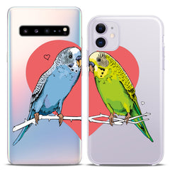 Lex Altern TPU Silicone Couple Case Lovely Parrots