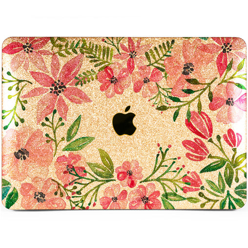 Lex Altern MacBook Glitter Case Pink Flowers