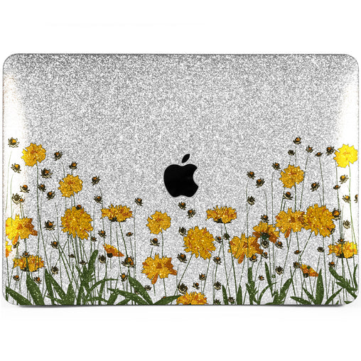 Lex Altern MacBook Glitter Case Yellow Flowers