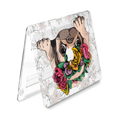 Lex Altern Hard Plastic MacBook Case Floral Pug
