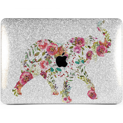 Lex Altern MacBook Glitter Case Floral Elephant