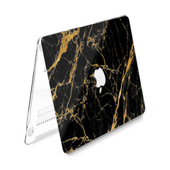 Lex Altern Hard Plastic MacBook Case Golden Black Marble