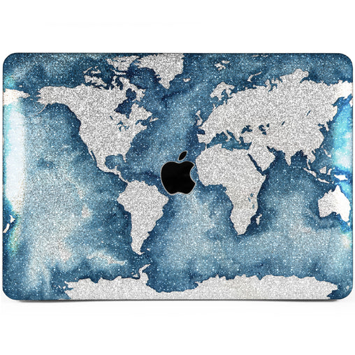 Lex Altern MacBook Glitter Case Blue Watercolor Design
