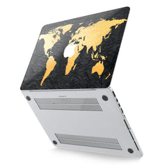 Lex Altern Hard Plastic MacBook Case Black and Yellow Map