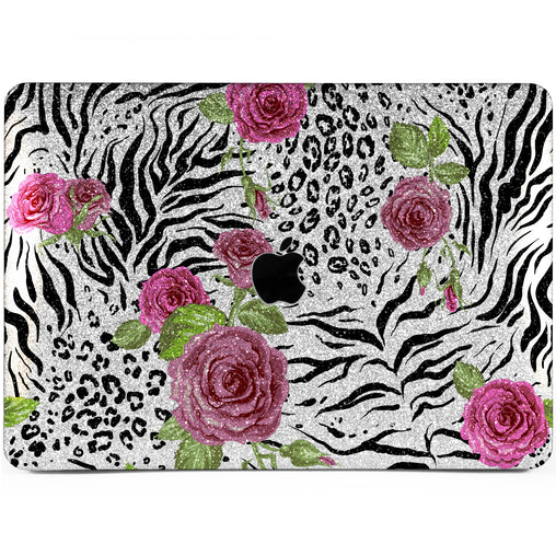 Lex Altern MacBook Glitter Case Zebra Flowers