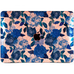 Lex Altern MacBook Glitter Case Blue Floral Painting
