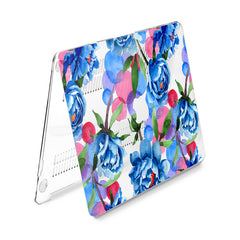 Lex Altern Hard Plastic MacBook Case Blue Peonies