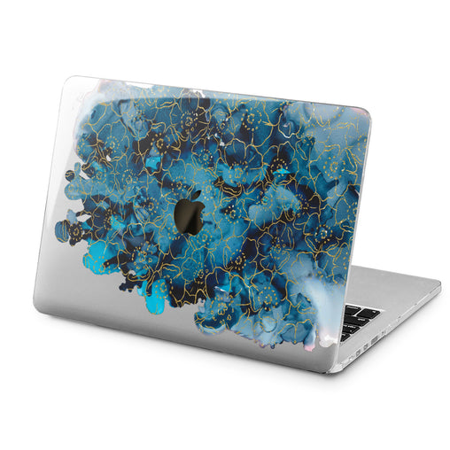 Lex Altern Lex Altern Abstract Blue Flowers Case for your Laptop Apple Macbook.