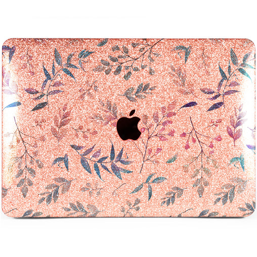 Lex Altern MacBook Glitter Case Blue Leaves